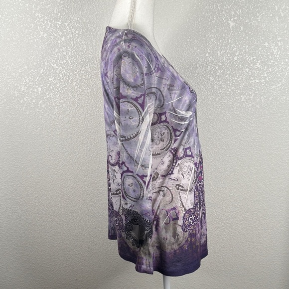 One World Y2K Purple Boho Tie Dye Fairy Goth Grunge Whimsigoth Top Size Medium - Picture 4 of 7